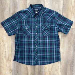 Wrangler Mens Pearl Snap Western Shirt Size XL Rodeo Cowboy Ranch Festival Plaid